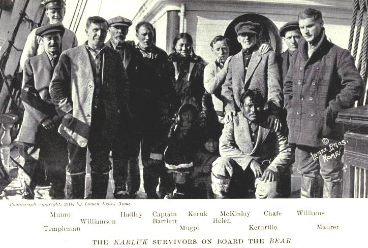 the crew that survived with captain bartlett in the arctic