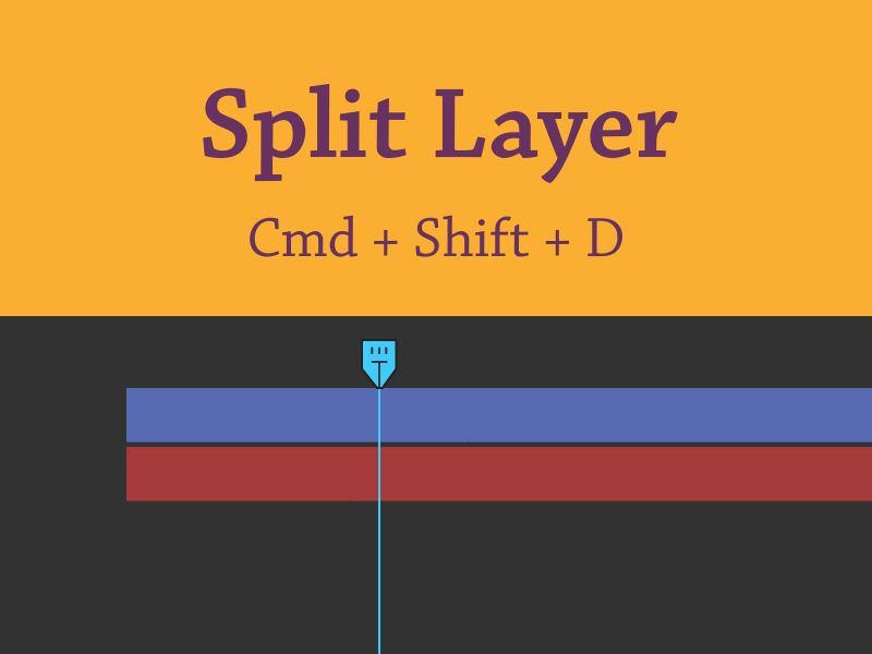 split layer after effects keyboard shortcut